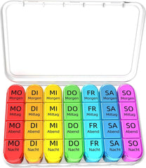 Tablettenbox 7 Tage Klein Pillendose Große Fächer 4-fach