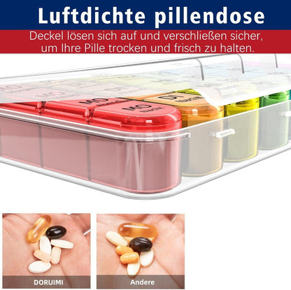 Tablettenbox 7 Tage Klein Pillendose große Fächer HäNde