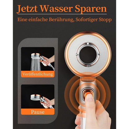 Wassersparender Duschkopf mit 3 Modi & Filter