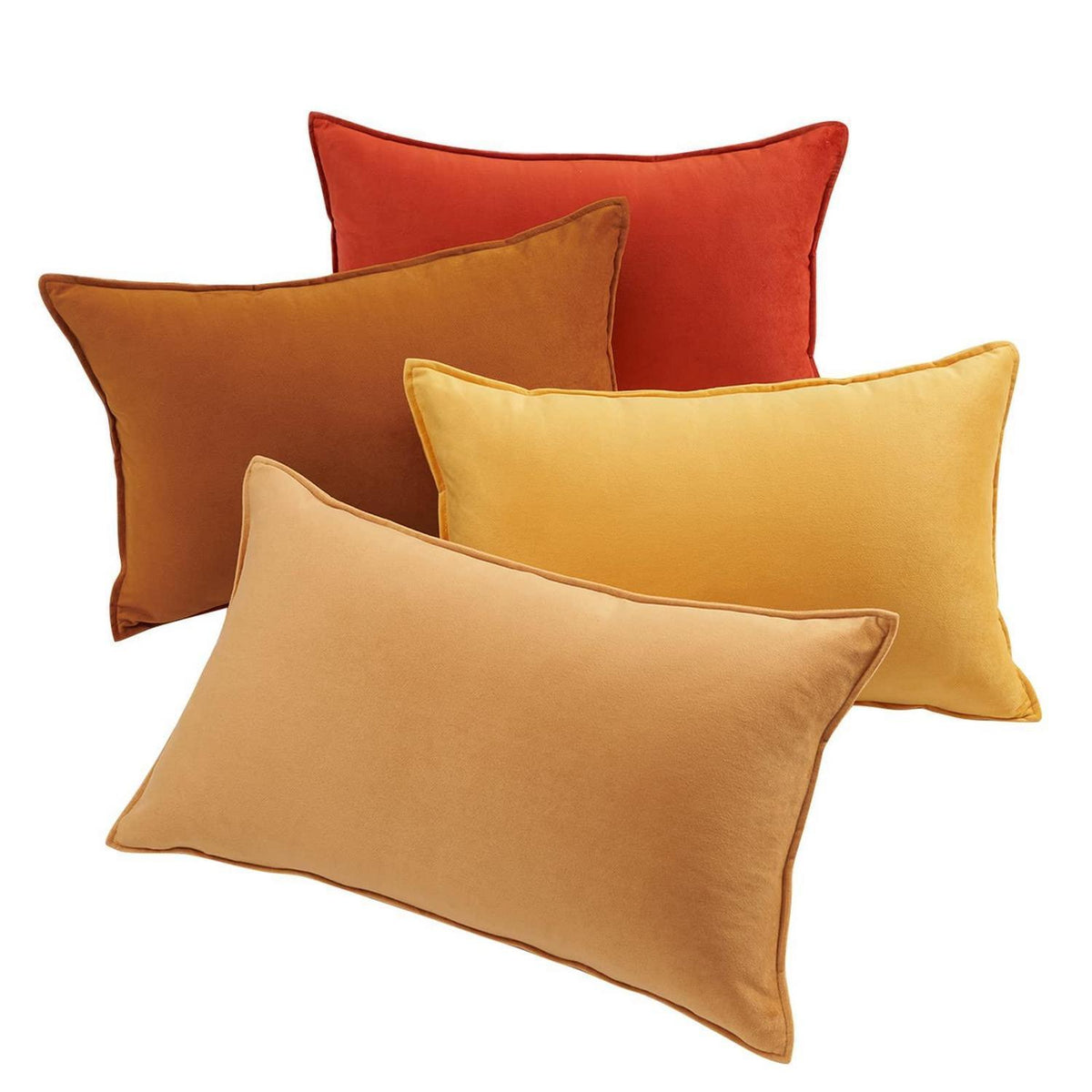 Gelbe Samt Kissenbezüge 30x50 - 4er Set Farbverlauf