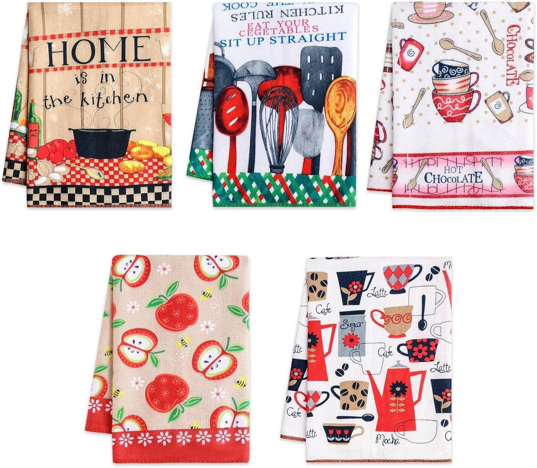 5er Set Mikrofasertücher Mehrfarbig 55x40 cm - Saugfähige