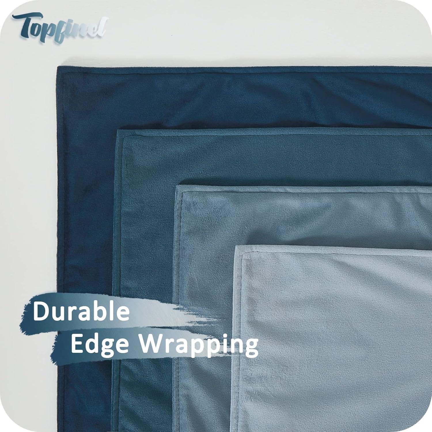 Topfinel Samt Kissenbezug 30x30 Blau 4er Set - Dekokissenbezüge Sofakissen Zierkissen