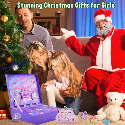 Adventskalender Mädchen Weihnachts-Countdown 24 Tage Einhorn Geschenke