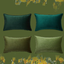 Kissenbezug Samt 4er Set grün Farbverlauf 30x50cm Stilvolle