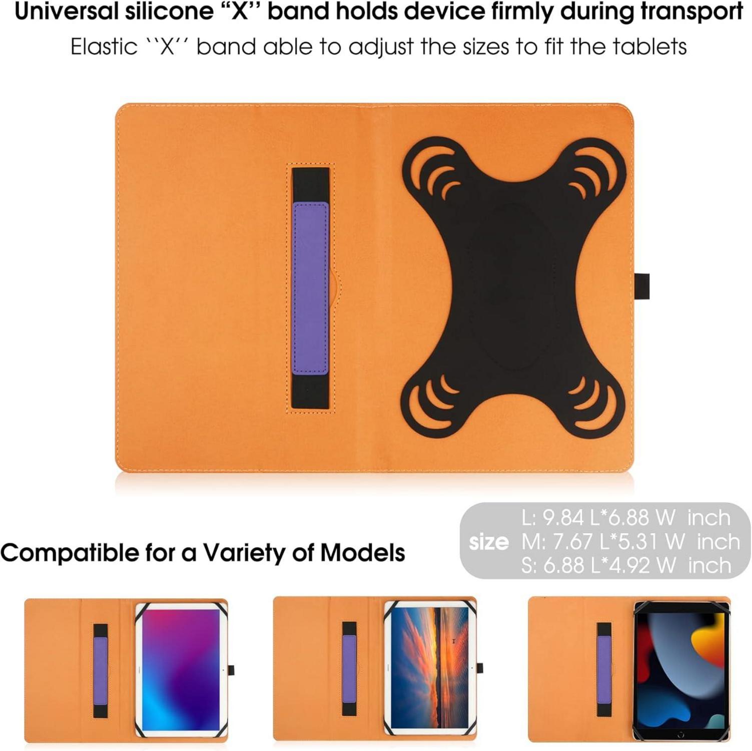Universal Tablet Hülle 9-10 Zoll Stand Silikonband lila