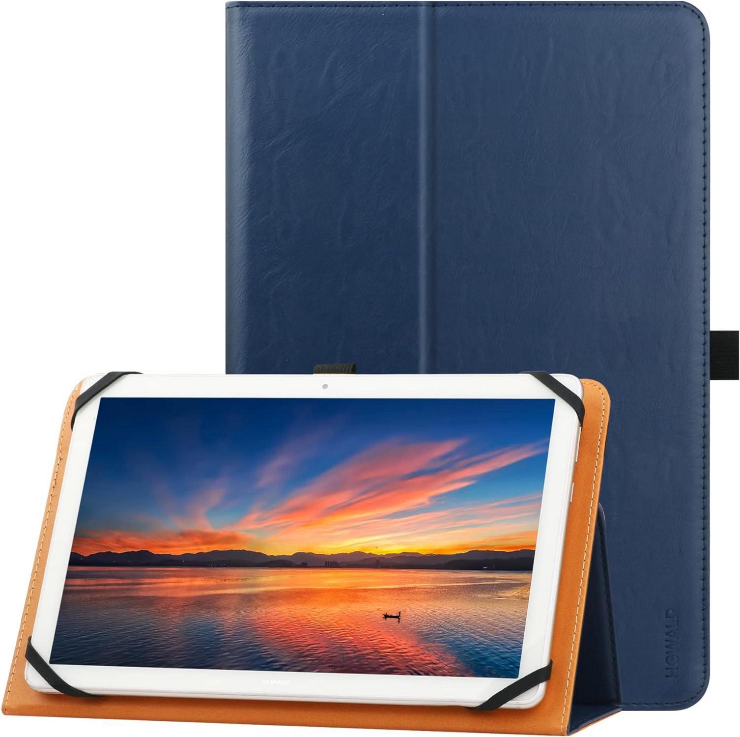 Universal Tablet Hülle 9-10 Zoll mit Silikonband und Ständer - Navy