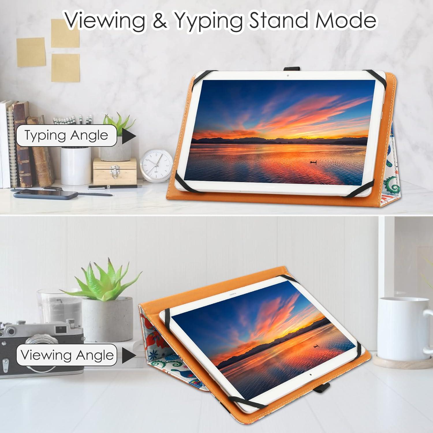 Universal Tablet Hülle 9-10 Zoll mit Silikonband und Ständer