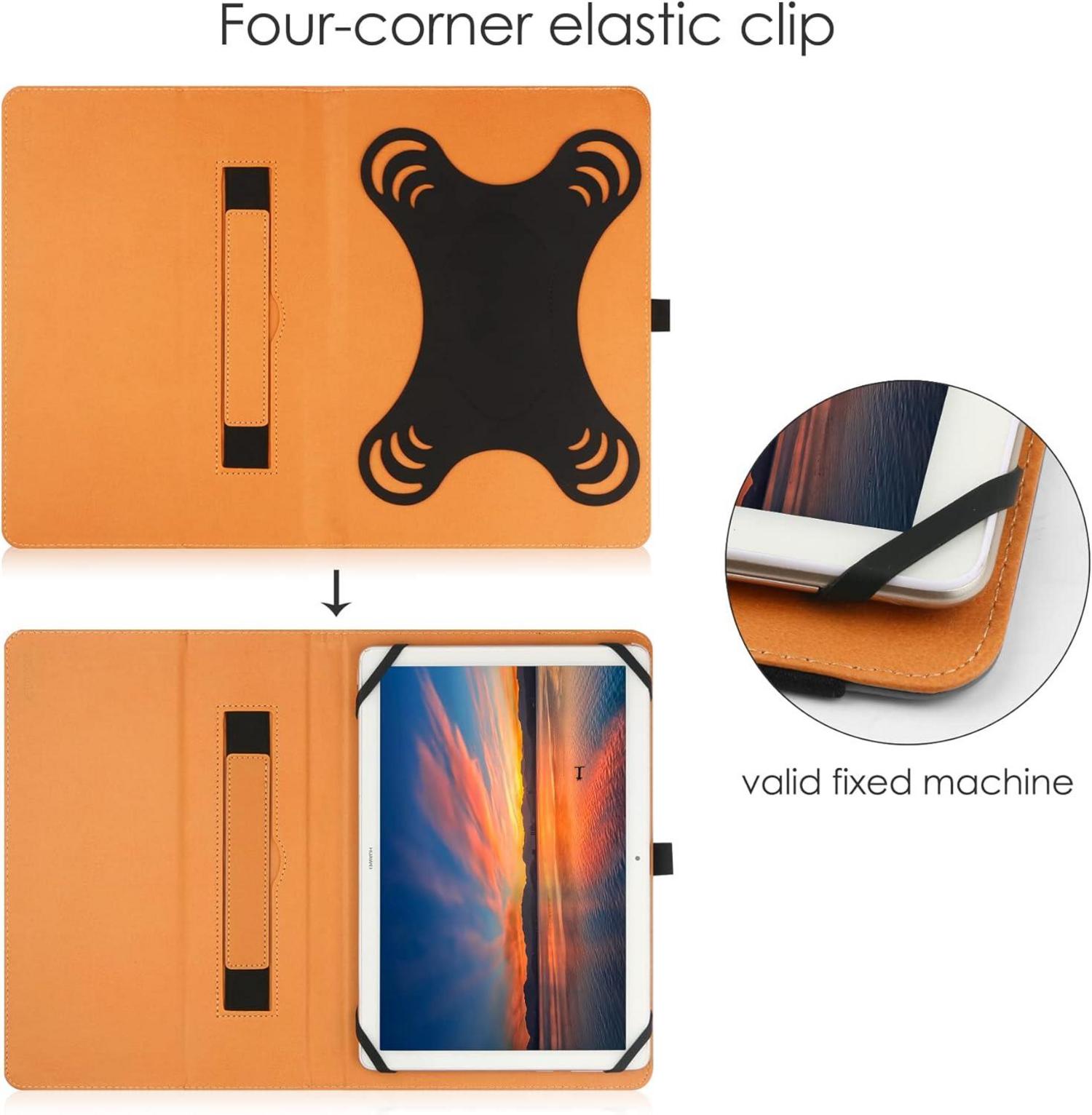 Universal Tablet Hülle 9-10 Zoll Folio Schutzhülle mit Silikonband