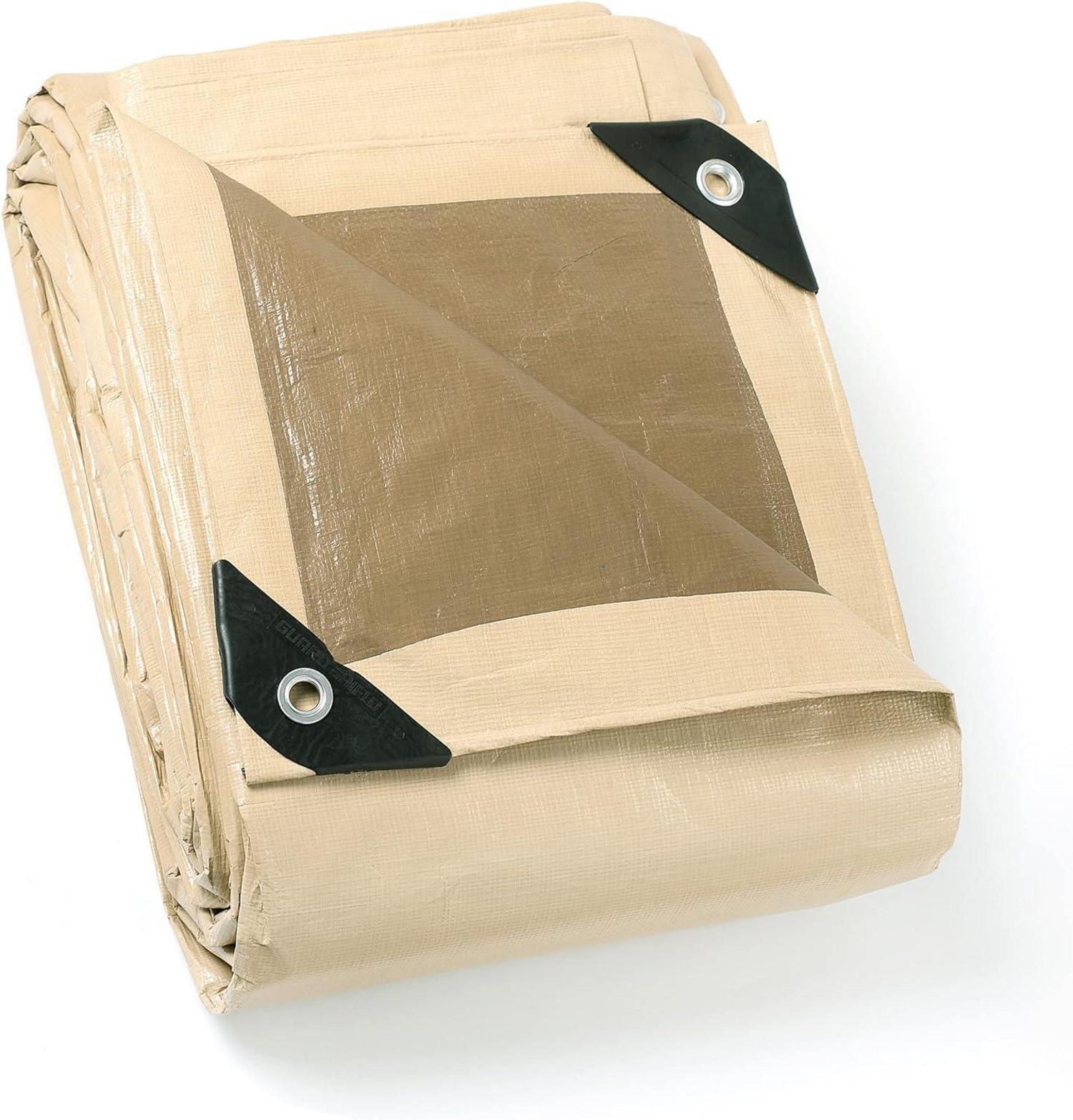 Abdeckplane Wasserdicht Schutzplane 4x8m Beige/Khaki GUARD SHIELD
