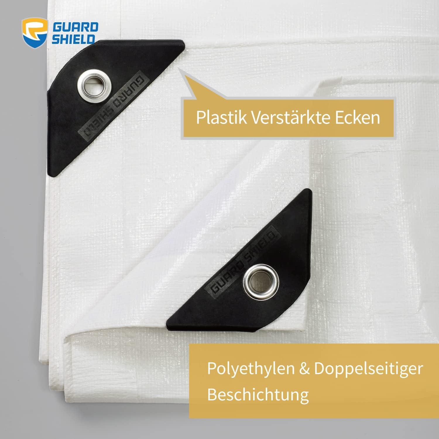 Abdeckplane Wasserdicht 4m x 5m Weiß 160g/m² GUARD SHIELD