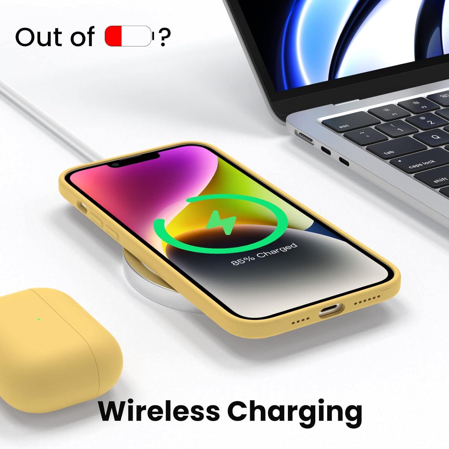 ACRONIX iPhone 14 Plus Hülle Gelb mit Panzerglas Schutzfolie