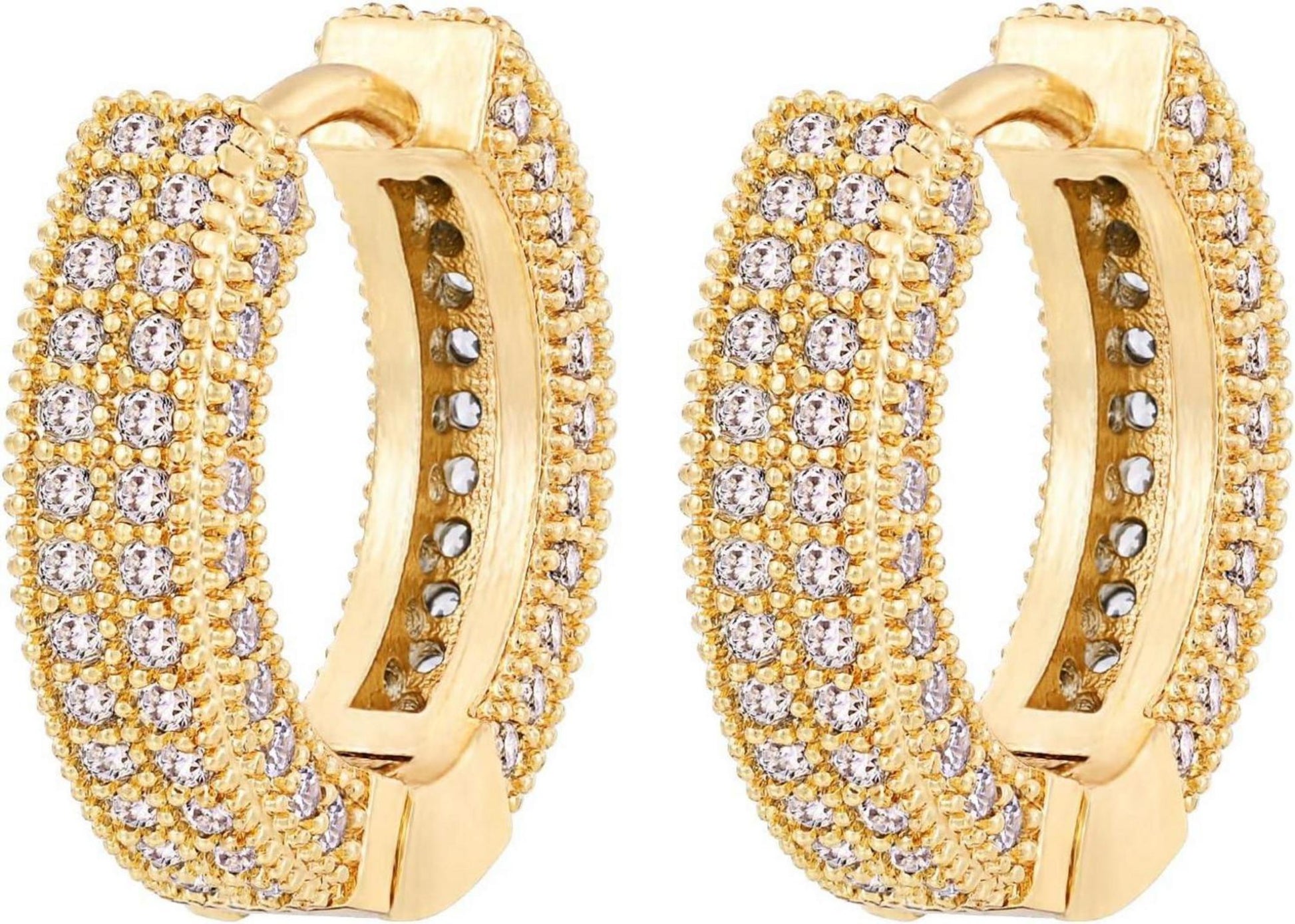 VEXXS Hypoallergenic Zirkonia Ohrringe 14K Gold Vergoldet 5A CZ Steine