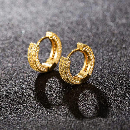 VEXXS Ohrringe 14K Gold Vergoldet Zirkonia 5A CZ Steine Herren Damen Mädchen