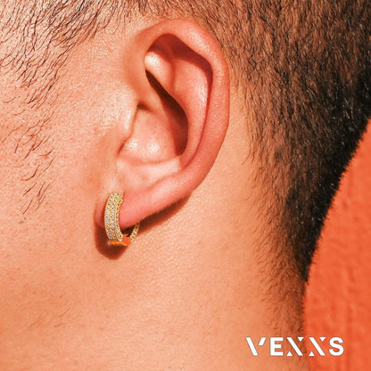 VEXXS 14K Gold vergoldete Zirkonia Ohrringe 5A CZ Iced Out