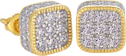 925 Silber Ohrstecker Gold Vergoldet 5A Zirkonia Iced Out Ohrringe