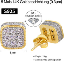 VEXXS Ohrstecker 925 Silber 14K Gold Vergoldet 5A CZ Steine