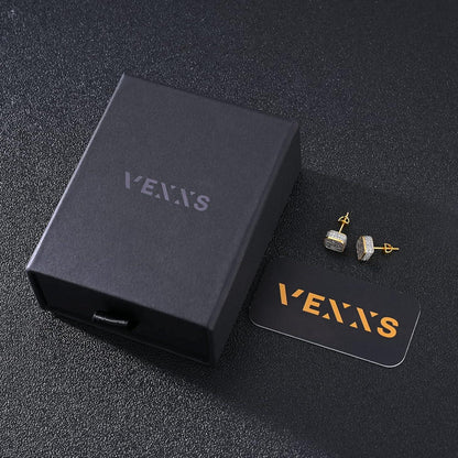 925 Silber Ohrstecker mit 5A Zirkonia Gold beschichtet