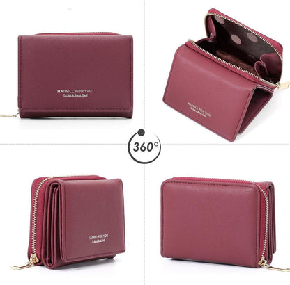 Damen Geldbörse Klein PU Leder mit Münzfach und