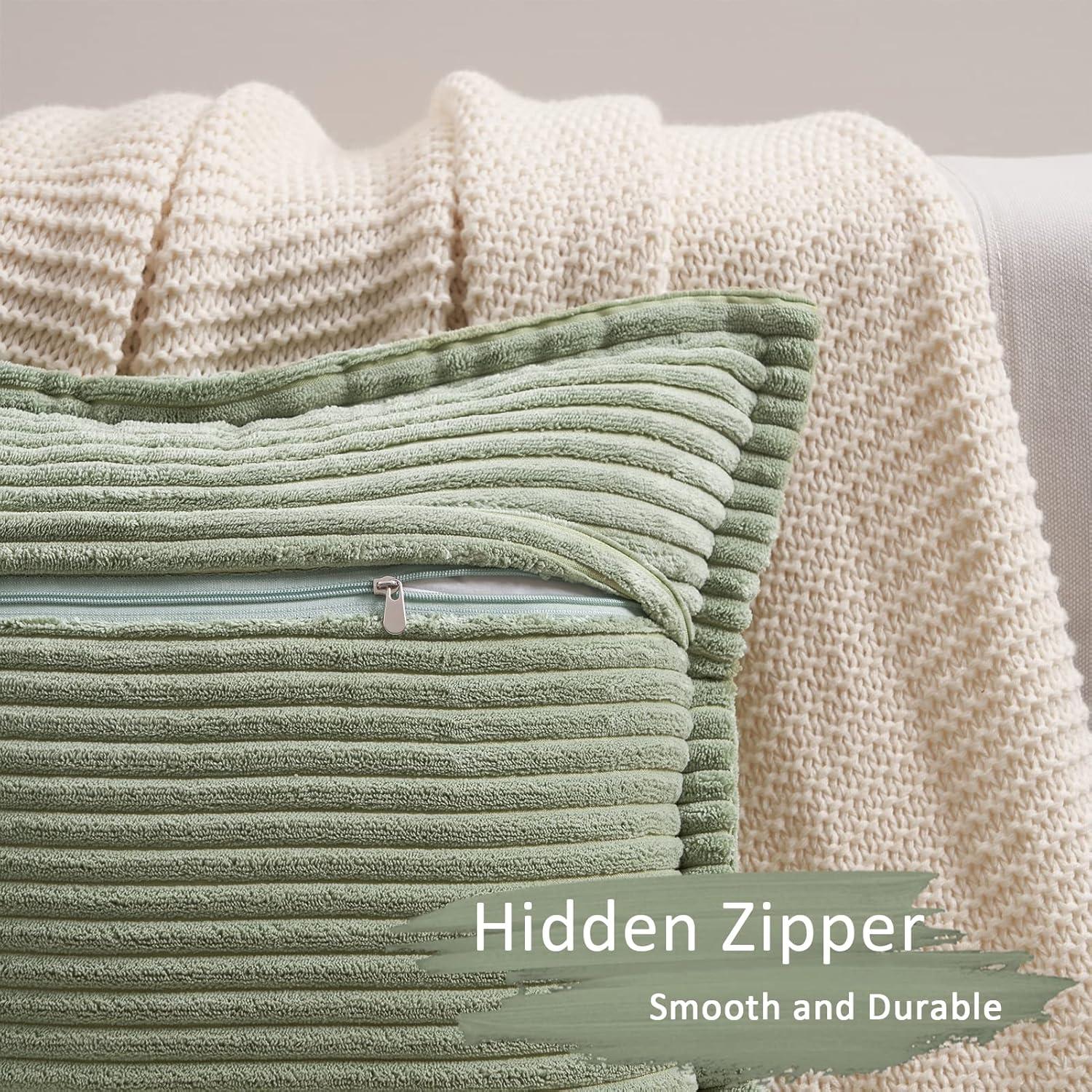 Kissenbezug Samt 40x40 grün 2er Set Deko für Sofa