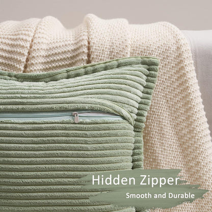 Kissenbezug Samt 40x40 grün 2er Set Deko für Sofa