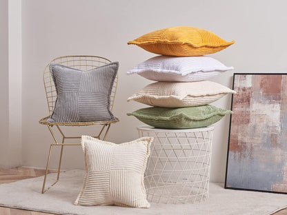 Topfinel Kissenbezug 40x40 grün 2er Set Kordsamt Sofa Schlafzimmer
