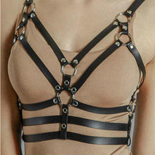 Damen Punk Leder Body Brust Harness Gothic Dessous BDSM