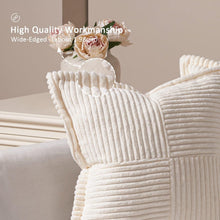 Kissenbezug Kordsamt Creme 40x40 cm 2er Set