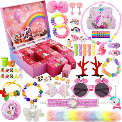 Adventskalender 2024 Mädchen Haarschmuck Set 24 Tage Countdown