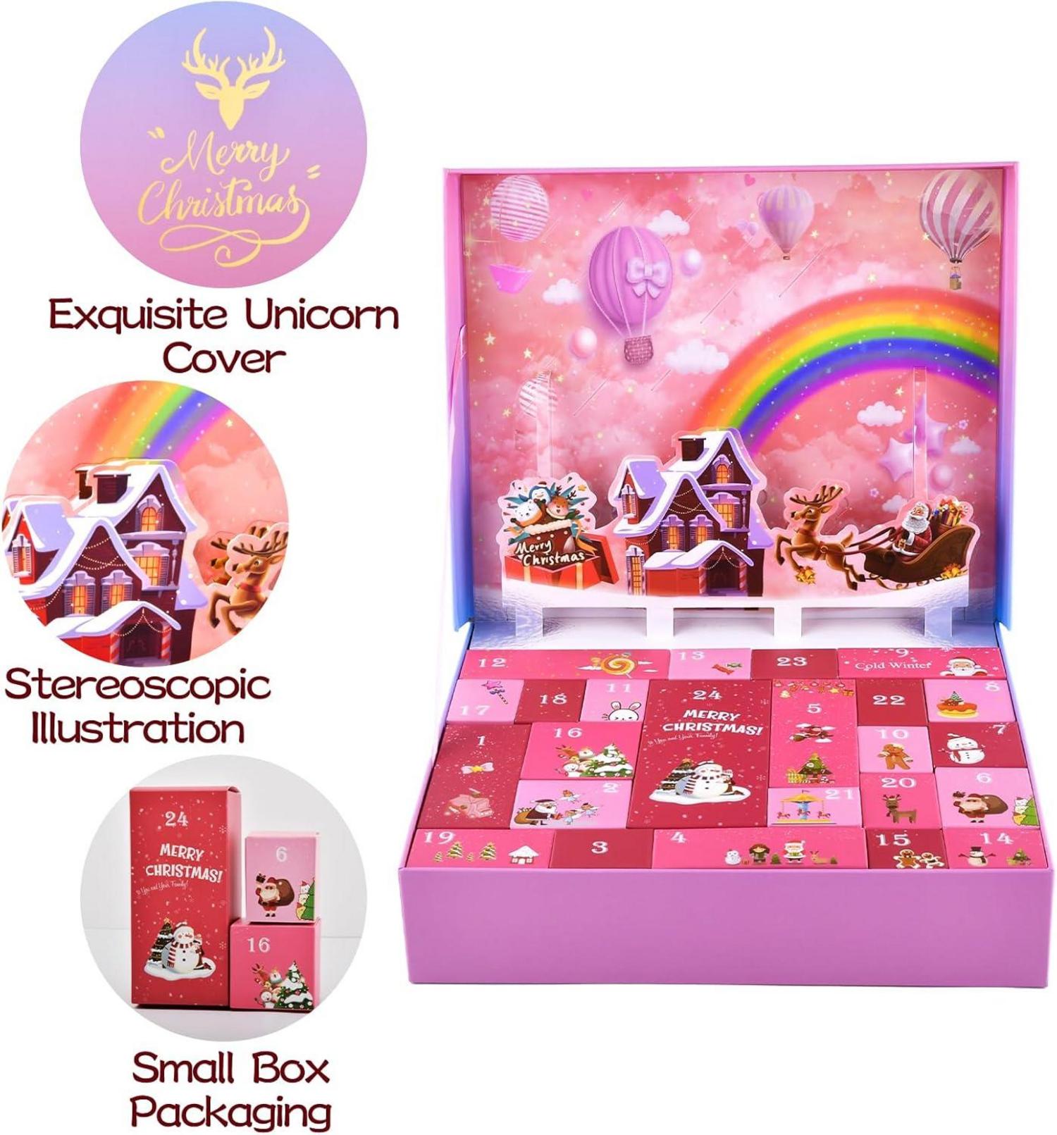 Adventskalender 2024 Kinder Mädchen Prinzessinnen Haar Accessoires 24 Tage