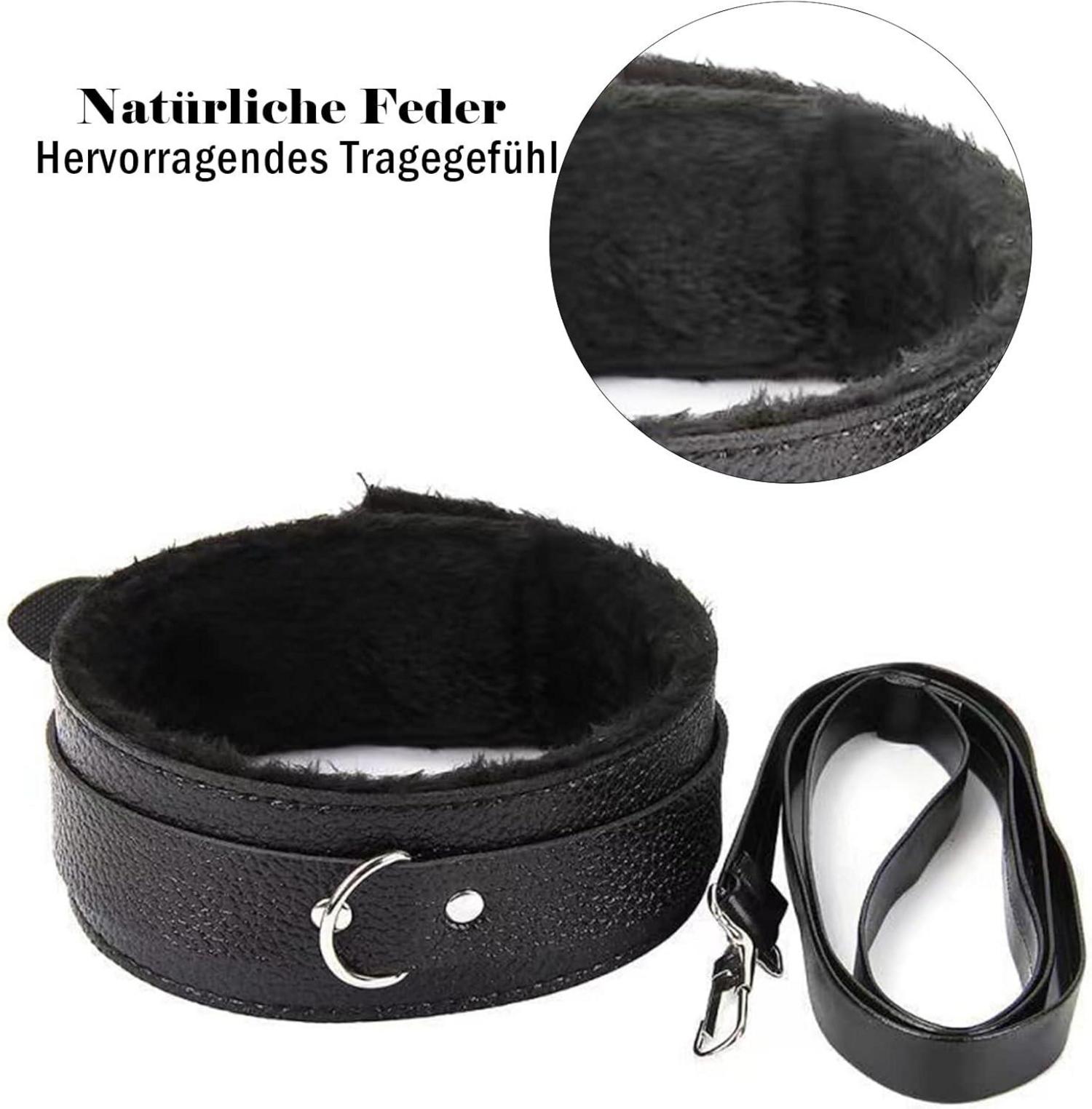 BDSM Choker Halsband Frauen Leder Halsbänder Set Peitsche