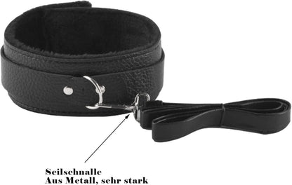 BDSMYOU SM Choker Halsband Set - BDSM Fesseln Peitsche weich Plüsch für Paare