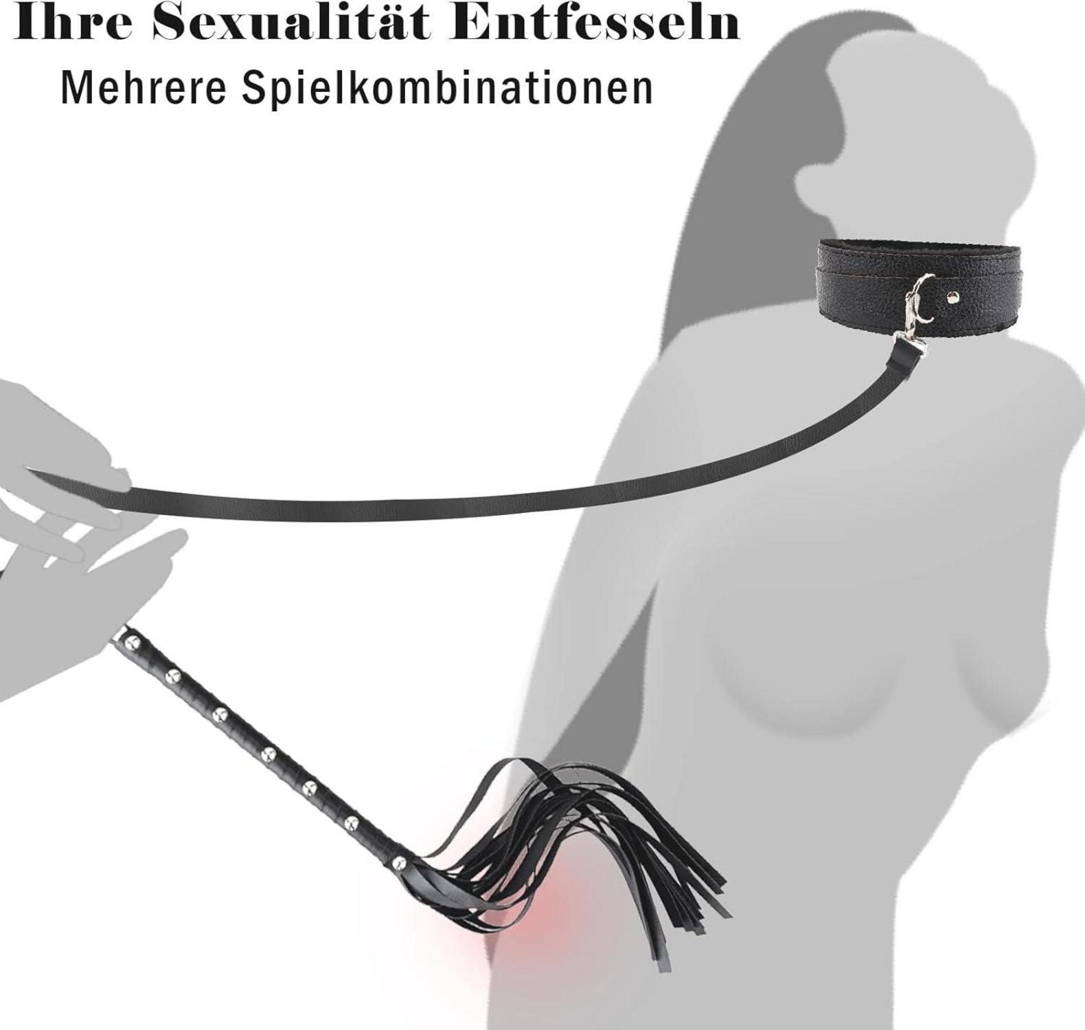 BDSMYOU SM Choker Halsband Peitsche Set für Paare Bondage Sexspielzeug