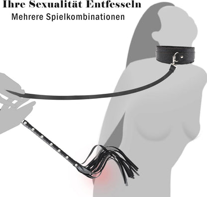 BDSMYOU SM Choker Halsband Peitsche Set für Paare Bondage Sexspielzeug