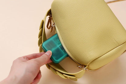 Wöchentliche Pillendose mit 6 Fächern für 7 Tage, tragbarer Medikamenten-Organizer in Orange