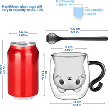 Doppelwandige Süße Katze Gläser 290ml Kaffeeglas Teegläser