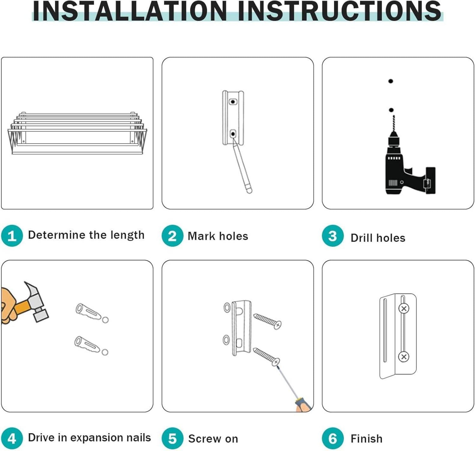 YOUDENOVA Wäscheständer Wandmontage ausziehbar 7 Stangen 42-80x59x19cm Silber