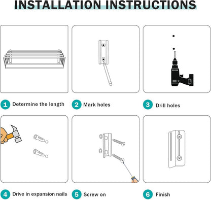 YOUDENOVA Wäscheständer Wandmontage ausziehbar 7 Stangen 42-80x59x19cm Silber