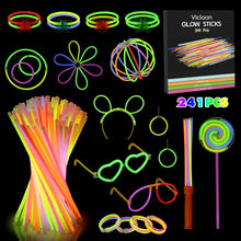 Knicklichter Party Set mit Zubehör - 241 Stück Glow Sticks Pack