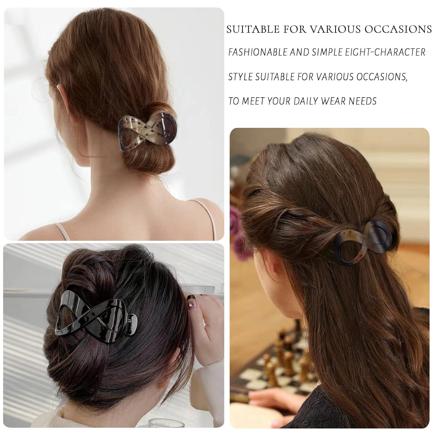 Haarspangen Damen Schildpatt Haarklammer Groß Rutschfest French Hair Clip