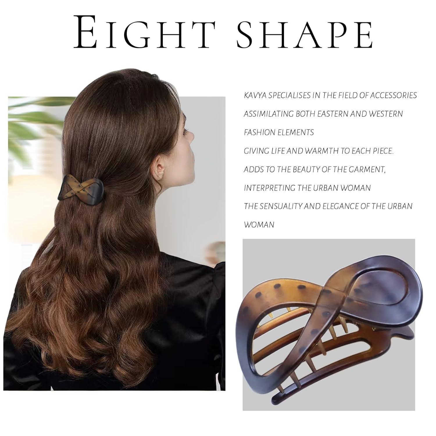 3er Set Haarspangen Damen Schildpatt Groß Rutschfest Französisch Hair