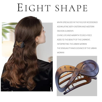 3er Set Haarspangen Damen Schildpatt Groß Rutschfest Französisch Hair