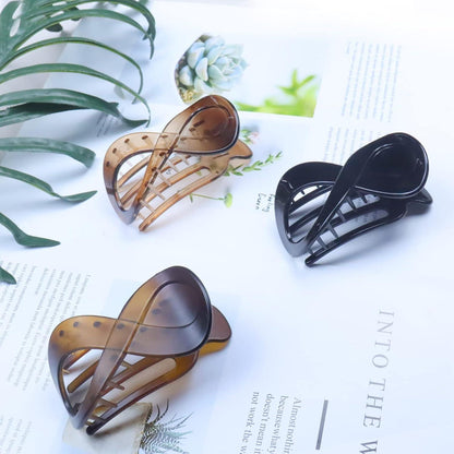 Haarspangen Damen Schildpatt Haarklammer Groß Rutschfest French Hair Clip