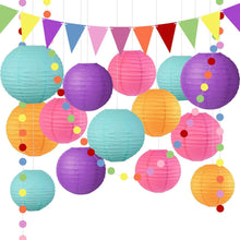 Bunte Papierlaterne 16 Stück Partydekoration Kindergeburtstag