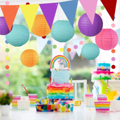 Bunte Papier Laterne 16 Stück Kindergeburtstag Hochzeit Gartenparty Dekoration