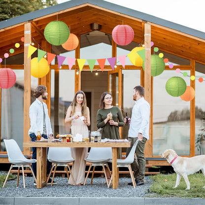 Sommer Party Deko Papierlaterne Hawaii Gartenparty Lampion Gelb Orange