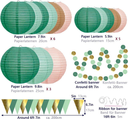 YBwanli Lampions Grün Papierlaterne