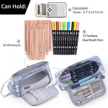 EASTHILL Big Capacity Pencil Case Canvas Storage Bag for