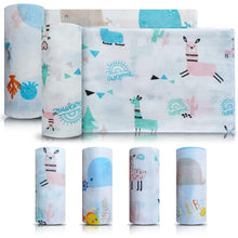 Babytücher aus Stoff 100% Baumwolle Tier-Muster bunt 6er-Set