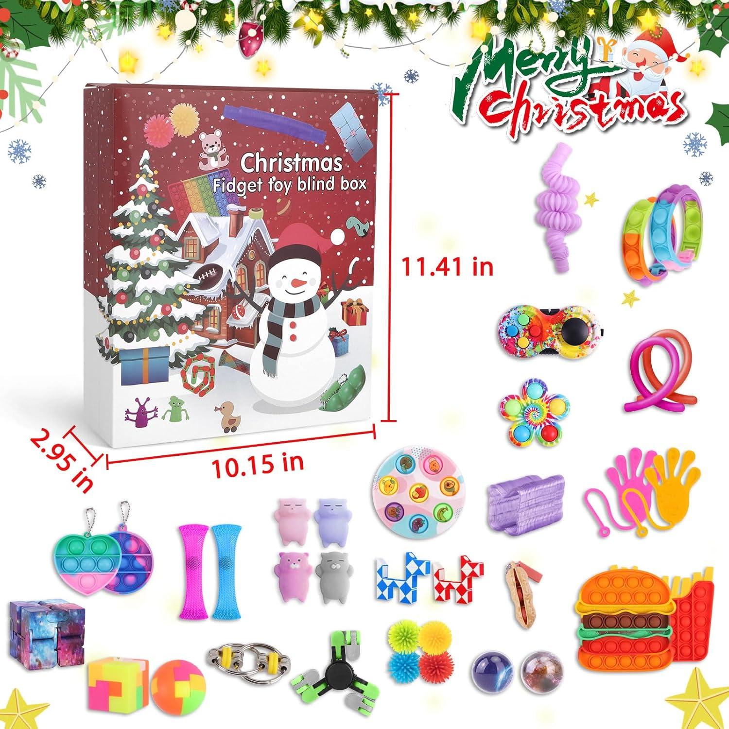 Fidget Toys Adventskalender 2024 Weihnachten Countdown Kalender 24 Pcs Kinder