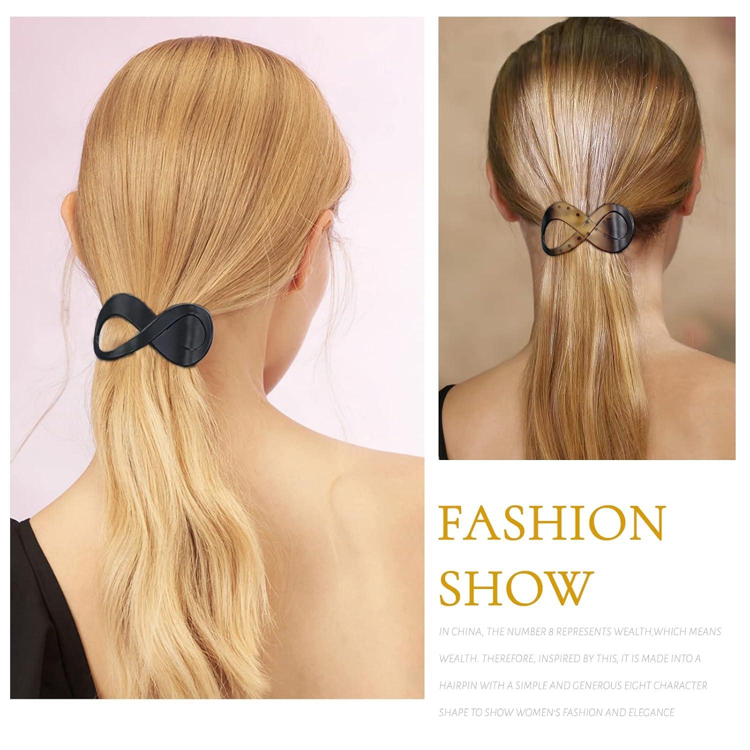 2er Set Große Haarspangen Damen Schildpatt Haarklammer Französisch Hair Clip
